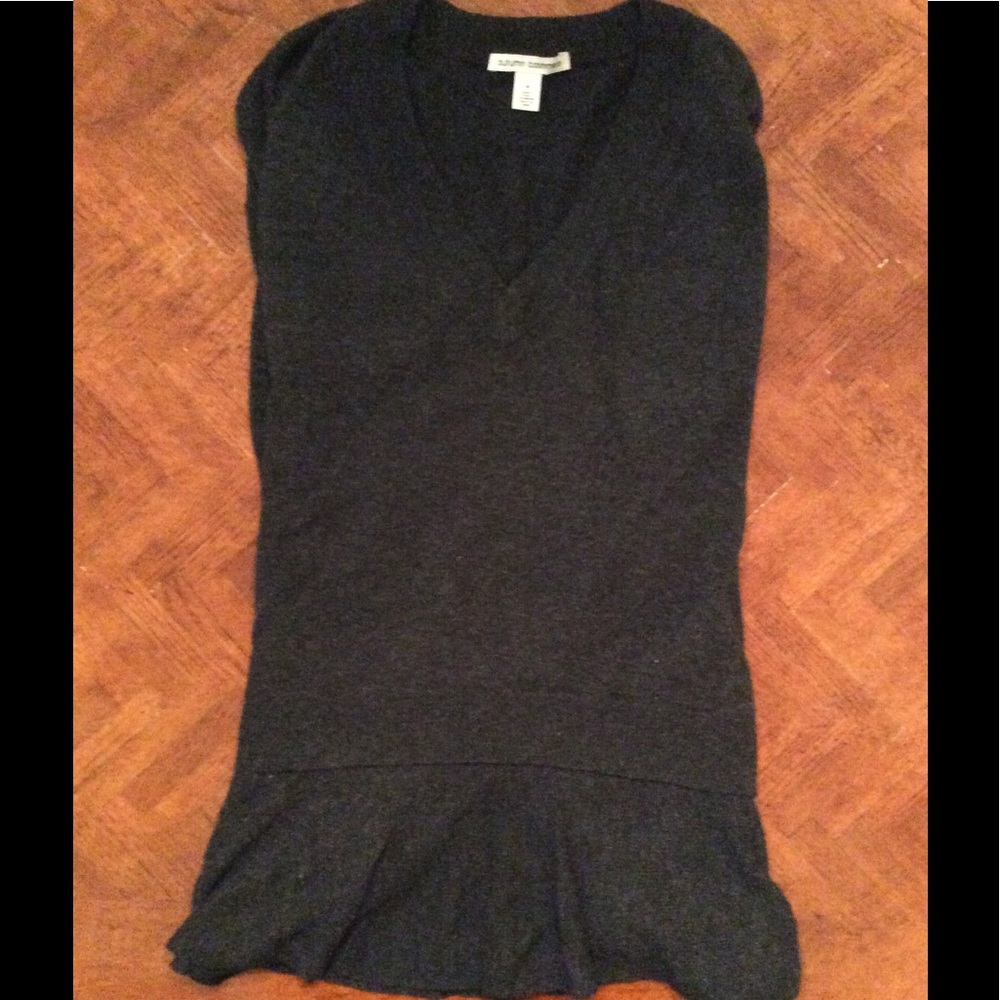 Stunning Charcoal Grey, V-Neck,Cashmere Sweater, M